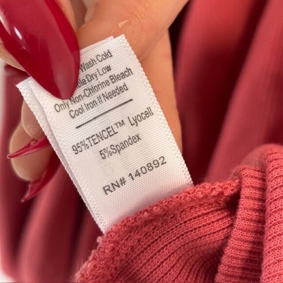 Marine Layer Top Womens XS Puff Sleeve Ribbed Blouse Long Sleeve BOHO - Picture 4 of 5